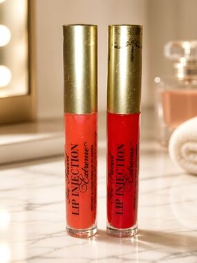 Too Faced Lip Inj Extreme Plumping Gloss In Tangerine Dream & Strawberry Kiss